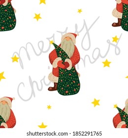 Christmas pattern with Santa Claus