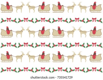 Christmas pattern with santa claus and deers vector