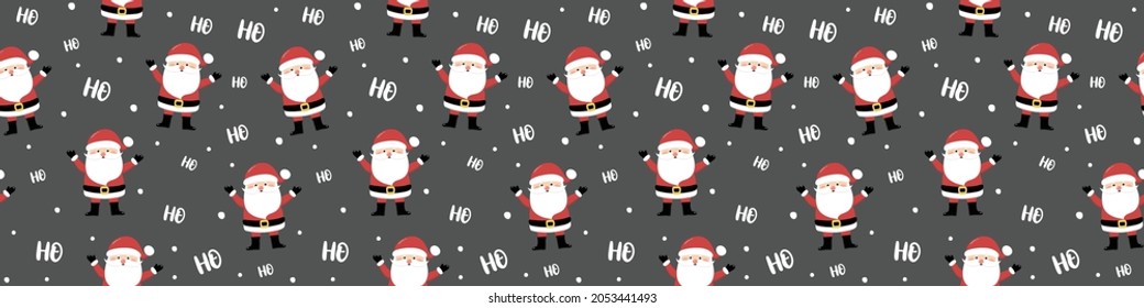 Christmas pattern with Santa Claus. Wallpaper concept. Banner. Vector