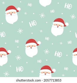 Christmas pattern with Santa Claus. Wallpaper concept. Vector