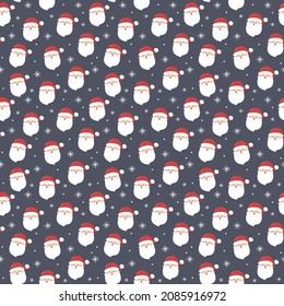 Christmas pattern with Santa Claus. Wallpaper concept. Vector