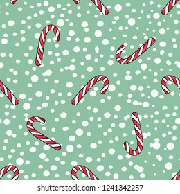 Christmas pattern. Seamless background. Candy cane.