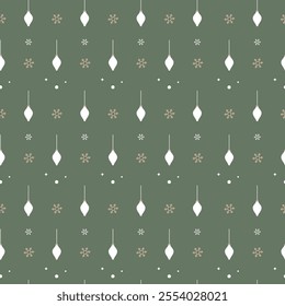 Christmas pattern seamless background with snowflake decoration, vector design, for gift wrapping paper 