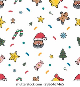  Christmas pattern, seamless, connected without end.