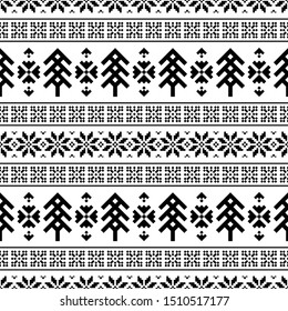 Christmas Pattern. Seamless Ethnic Pattern of Christmas Vector. Christmas Background