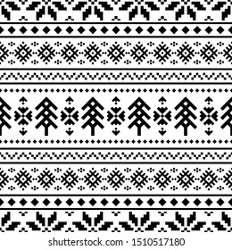 Christmas Pattern. Seamless Ethnic Pattern of Christmas Vector. Christmas Background