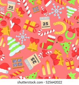 Christmas pattern seamless with icon christmas stuff.