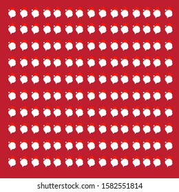 Christmas pattern. Seamless Santa Claus head design on red background. Vector illustration.
