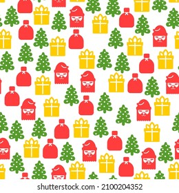 Christmas pattern seamless. Santa icon pattern seamless. symbol new year texture
