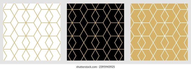 Christmas pattern seamless star and gold line abstract geometric background luxury color vector.

