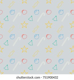christmas pattern seamless. a template suitable for posters, wrapping paper, postcards, posters, cloth. bell, heart, star, candy.
