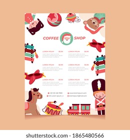 christmas pattern seamless with christmas toys frame