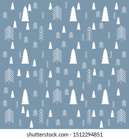 Christmas pattern seamless, winter trees