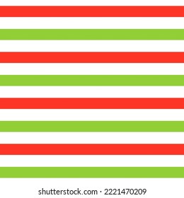 Christmas pattern. Seamless Xmas background. Holiday geometric texture with red, green and white horizontal stripes. New year wrapping paper. Set festive textile prints. Vector illustration