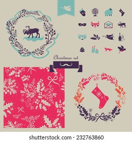 Christmas pattern. Christmas set