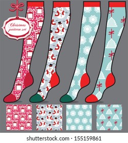 Christmas pattern set for socks