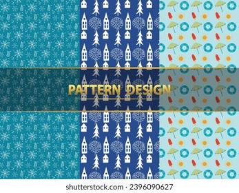 Christmas pattern set with stars and sparkles and Autumn background wallpaper illustration texture - Different autumnal leaves.