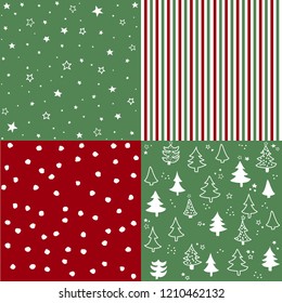 Christmas pattern set and vector illustration