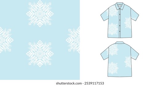 Camisa padrão de Natal ou camisa de Natal, Vetor sobre o padrão de pixel para fazer tecido ou fundo.
