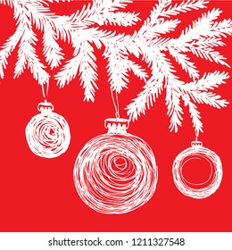 Christmas pattern in sketch style. Hand drawn.