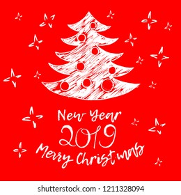 Christmas pattern in sketch style. Hand drawn.