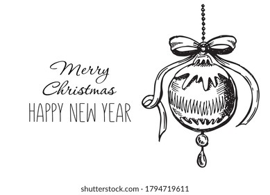 Patrón navideño al estilo de boceto. Ilustración dibujada a mano.	
