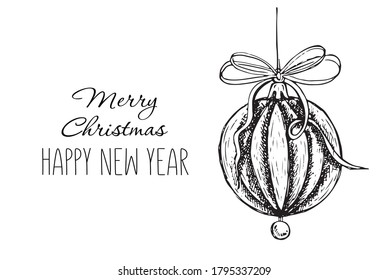 Christmas pattern in sketch style. Hand drawn illustration.	