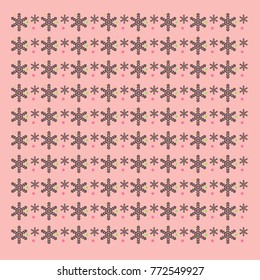 Christmas pattern snow flakes brown vector