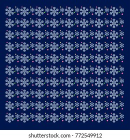 Christmas pattern snow flakes dark blue