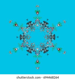 Christmas pattern with snowflake abstract background. Vector illustration. 