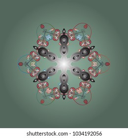 Christmas pattern with snowflakes abstract background. Neutral, gray and pink colors. Holiday design for Christmas and New Year fashion prints. Neutral, gray and pink snowflakes. Vector illustration.