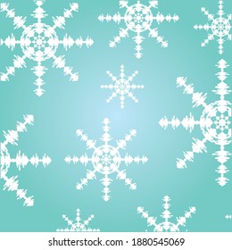 Christmas pattern with snowflakes abstract background. Gray and golden snowflakes. Vector illustration. White background. Holiday design for New Year fashion prints. 