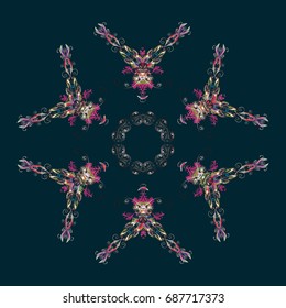 Christmas pattern with snowflakes abstract background. Holiday design for Christmas and New Year fashion prints. Snowflakes. Background. Vector illustration.