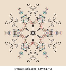 Christmas pattern with snowflakes abstract background. Vector illustration. Background. Snowflakes. Holiday design for Christmas and New Year fashion prints.