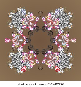Christmas pattern with snowflakes abstract background. Vector illustration. Holiday design for Christmas and New Year fashion prints. Background. Snowflakes.