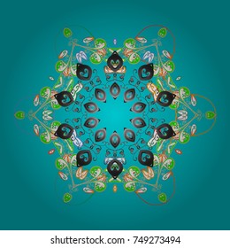 Christmas pattern with snowflakes abstract background. Vector illustration. Holiday design for Christmas and New Year fashion prints. Blue, gray and beige snowflakes.