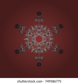 Christmas pattern with snowflakes abstract background. Brown, gray and neutral snowflakes. Vector illustration. Brown, gray and neutral colors. Holiday design for Christmas and New Year fashion prints