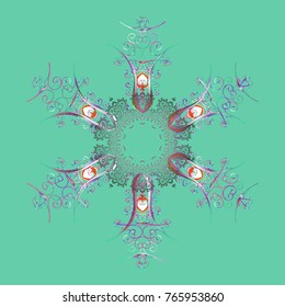 Christmas pattern with snowflakes abstract background. Holiday design for Christmas and New Year fashion prints. Green, gray and blue snowflakes. Vector illustration.
