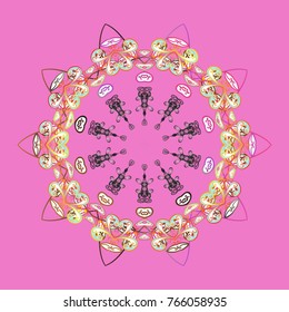 Christmas pattern with snowflakes abstract background. Pink, white and neutral snowflakes. Vector illustration. Holiday design for Christmas and New Year fashion prints.