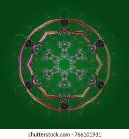 Christmas pattern with snowflakes abstract background. Green, gray and brown snowflakes. Vector illustration. Holiday design for Christmas and New Year fashion prints.