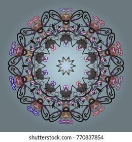 Christmas pattern with snowflakes abstract background. Holiday design for Christmas and New Year fashion prints. Vector illustration. Neutral, gray and white colors.