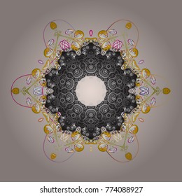 Christmas pattern with snowflakes abstract background. Neutral, gray and white snowflakes. Vector illustration. Holiday design for Christmas and New Year fashion prints.