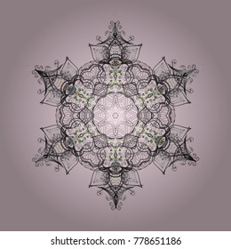 Christmas pattern with snowflakes abstract background. Vector illustration. Holiday design for Christmas and New Year fashion prints. Neutral, gray and white snowflakes.