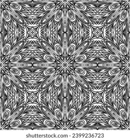 Christmas pattern from snowflakes for a card vector. For coloring book. Hand-drawn decorative. Black and white pattern