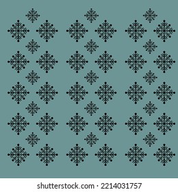 CHRISTMAS PATTERN WITH SNOWFLAKES ON A BLUE BACKGROUND. VECTOR