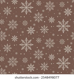 Christmas pattern with snowflakes on a dark background. Seamless background perfect for use in textiles, wallpapers, and festive decorations.