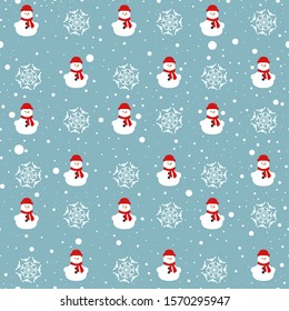 christmas pattern snowflakes snowman candy seamless