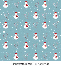 christmas pattern snowflakes snowman candy seamless
