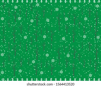 Christmas pattern with snowflakes and tree, Merry Christmas and Happy New Year, winter holiday backgrounds, Vector illustration. gift wrapping paper pattern. Christmas Background.