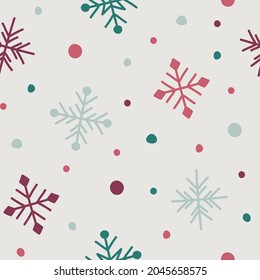 Christmas pattern with snowflakes. Vector